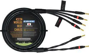 WORLDS BEST CABLES 15 Foot - Canare 4S11 Audiophile Grade - HiFi Star-Quad Bi-Wire Single Speaker Cable for Center Channel with Eminence Gold Banana Connectors WORLDS BEST CABLES 15 Foot - Canare 4S11 Audiophile Grade - HiFi Star-Quad Bi-Wire Single Speaker Cable for Center Channel with Eminence Gold Banana Connectors