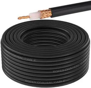 YOTENKO RG213 Coaxial Cable Bulk - 75FT, 50 Ohm Low Loss RG-213 Coax, Bare Copper Stranded Center Conductor & Braid, Pro-Grade Wire for Ham Radio, CB, Antenna Extension, DIY Connector Installation YOTENKO RG213 Coaxial Cable Bulk - 75FT, 50 Ohm Low Loss RG-213 Coax, Bare Copper Stranded Center Conductor & Braid, Pro-Grade Wire for Ham Radio, CB, Antenna Extension, DIY Connector Installation