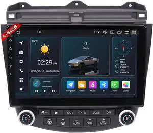 Android 14.0 Car Radio for Honda Accord 7th 2003-2007, 10.1" QLED Touchscreen Car Stereo with CarPlay Android Auto, Octa-Core 4GB RAM+64GB ROM Support SWC,GPS Navi,WiFi/4G,AM/FM/RDS,Bluetooth Android 14.0 Car Radio for Honda Accord 7th 2003-2007, 10.1" QLED Touchscreen Car Stereo with CarPlay Android Auto, Octa-Core 4GB RAM+64GB ROM Support SWC,GPS Navi,WiFi/4G,AM/FM/RDS,Bluetooth