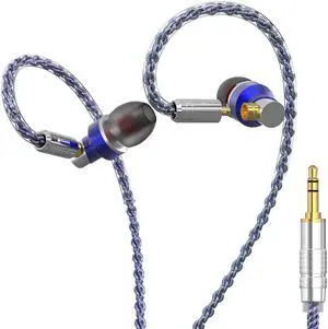 GUAEIMO G8M3B1U Dynamic Driver IEM Earphones with Detachable MMCX Cable - HiFi in-Ear Monitors with 8-Core Braided Wire and 3.5mm Plug for Audiophiles and Daily Listening Blue Silver GUAEIMO G8M3B1U Dynamic Driver IEM Earphones with Detachable MMCX Cable - HiFi in-Ear Monitors with 8-Core Braided Wire and 3.5mm Plug for Audiophiles and Daily Listening Blue Silver
