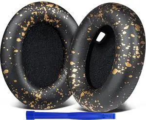 SOULWIT Replacement Earpads for Sony WH-1000XM4 (WH1000XM4) Headphones, Ear Pads Cushions with Noise Isolation Foam, Added Thickness, Without Affecting Sensor - Black Gold SOULWIT Replacement Earpads for Sony WH-1000XM4 (WH1000XM4) Headphones, Ear Pads Cushions with Noise Isolation Foam, Added Thickness, Without Affecting Sensor - Black Gold