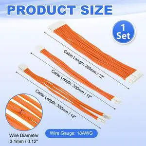 PATIKIL Power Supply Extension Cable Kit 30cm 18AWG, 1 Set ATX 24-P+8-P+PCI-E 8-P(4+4) PSU Cable Extension Sleeved Kit for PSU to Motherboard GPU, Orange White PATIKIL Power Supply Extension Cable Kit 30cm 18AWG, 1 Set ATX 24-P+8-P+PCI-E 8-P(4+4) PSU Cable Extension Sleeved Kit for PSU to Motherboard GPU, Orange White