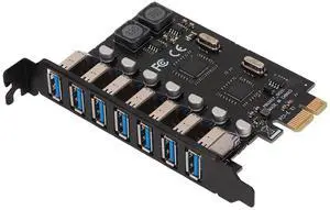 Tangxi PCIE to USB 3.0 Expansion Card, 5Gbps 4A Power Chip PCB with 7 USB3.0 Ports for PCI Express Expansion Card USB Card for Desktop PC, Applicable Slot PCI Tangxi PCIE to USB 3.0 Expansion Card, 5Gbps 4A Power Chip PCB with 7 USB3.0 Ports for PCI Express Expansion Card USB Card for Desktop PC, Applicable Slot PCI
