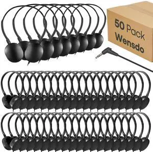 Wensdo 50 Pack Bulk Classroom Headphones for Students Kids School, Wholesale Durable Earphones Class Set with 3.5mm Jack for Chromebook Laptop PC Computer (HY104,Black) Wensdo 50 Pack Bulk Classroom Headphones for Students Kids School, Wholesale Durable Earphones Class Set with 3.5mm Jack for Chromebook Laptop PC Computer (HY104,Black)