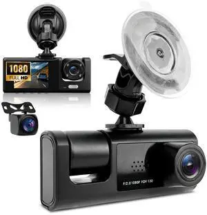 CTRYUN 1080P 3 Channel Dash Cam Front and Rear Cabin Recording, 2.0" IPS Screen Camara para Carro, G-Sensor, Night Vision Loop Recording, Motion Detection, Heatproof (C309) CTRYUN 1080P 3 Channel Dash Cam Front and Rear Cabin Recording, 2.0" IPS Screen Camara para Carro, G-Sensor, Night Vision Loop Recording, Motion Detection, Heatproof (C309)