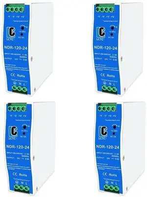 24Vdc Power Supply NDR 120W;Dual Output (Input:100-240VAC,Output:24VDC,50/60HZ) Power Supply Switch Switching Converter DC (24V 5A)(4pcs) 24Vdc Power Supply NDR 120W;Dual Output (Input:100-240VAC,Output:24VDC,50/60HZ) Power Supply Switch Switching Converter DC (24V 5A)(4pcs)