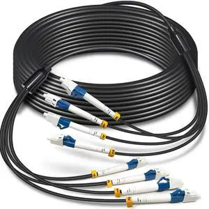 5 Meters 4 Core Industrial TPU LC to LC Outdoor Armored Fiber Optic Cable, 4 Strands OS2 Single Mode Patch Cord with LC Connectors, 9/125um, OD-5mm, Direct Burial LC-LC 5 Meters 4 Core Industrial TPU LC to LC Outdoor Armored Fiber Optic Cable, 4 Strands OS2 Single Mode Patch Cord with LC Connectors, 9/125um, OD-5mm, Direct Burial LC-LC