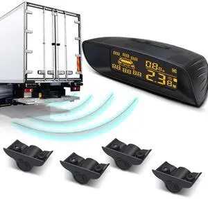 Parktronic 4 Parking Sensor Kit Backup Radar System 24V Distance Detection LCD Sound Warning for Truck Trailer Pickups RV Lorry Van Parktronic 4 Parking Sensor Kit Backup Radar System 24V Distance Detection LCD Sound Warning for Truck Trailer Pickups RV Lorry Van