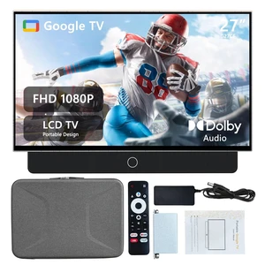 27 inch Portable TV FHD 1080P Android14 OS with Google TV,9000mAh Battery,Dolby Audio,100%sRGB,Google Assistant,Leather Handle,Streaming Android TV with Carry Case for Outdoor Travel Camping,White 27 inch Portable TV FHD 1080P Android14 OS with Google TV,9000mAh Battery,Dolby Audio,100%sRGB,Google Assistant,Leather Handle,Streaming Android TV with Carry Case for Outdoor Travel Camping,White