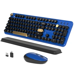 KEQTFT Wireless Computer Keyboard and Mouse Combos, Jewel Blue-Black KEQTFT Wireless Computer Keyboard and Mouse Combos, Jewel Blue-Black