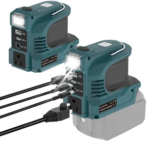 Real 220W Power Inverter Compatible with Makita 18V Battery, DC 18V to AC 110V-120V Portable Power Station with 1 AC Outlet, 1 USB & Type-C, 1 12V DC & 200LM LED (Tool Only) Real 220W Power Inverter Compatible with Makita 18V Battery, DC 18V to AC 110V-120V Portable Power Station with 1 AC Outlet, 1 USB & Type-C, 1 12V DC & 200LM LED (Tool Only)