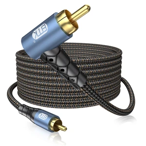 EMK RCA Subwoofer Cable 90 Degree RCA to RCA Audio Cable 24K Gold-Plated Nylon Braided Double Shielded Digital Analogue Supports Amplifiers,Home Theater,Hi-Fi Systems,Subwoofer(50ft/15m) EMK RCA Subwoofer Cable 90 Degree RCA to RCA Audio Cable 24K Gold-Plated Nylon Braided Double Shielded Digital Analogue Supports Amplifiers,Home Theater,Hi-Fi Systems,Subwoofer(50ft/15m)