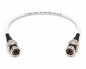 AV-Cables 6G HD-SDI BNC to BNC Cable, 1855A, 1.5ft, White AV-Cables 6G HD-SDI BNC to BNC Cable, 1855A, 1.5ft, White