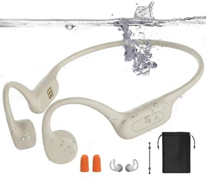 Swimming Headphones Bone Conduction Headphones IPX8 Waterproof Apricot Swimming Headphones Bone Conduction Headphones IPX8 Waterproof Apricot
