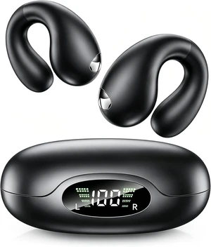 Upgraded Ultra Open Ear Earbuds - Lightweight Comfort Clip-On Wireless Bone Conduction Earbuds, Secure Fit & AI-Powered Clear Calls Bluetooth Open Ear Headphones for Work,Commute,Workout, Black Upgraded Ultra Open Ear Earbuds - Lightweight Comfort Clip-On Wireless Bone Conduction Earbuds, Secure Fit & AI-Powered Clear Calls Bluetooth Open Ear Headphones for Work,Commute,Workout, Black