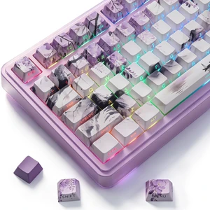 Tsungup Japanese Wisteria Purple Keycaps - PBT Custom Key caps Keyboard Tsungup Japanese Wisteria Purple Keycaps - PBT Custom Key caps Keyboard