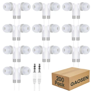 Gaosen 200 Pack Classroom Bulk Earbuds for Kids School Students, Wholesale Affordable in-Ear Wired Earphones with 3.5mm Jack for Children Boys Girls Toddler(White,200pcs) Gaosen 200 Pack Classroom Bulk Earbuds for Kids School Students, Wholesale Affordable in-Ear Wired Earphones with 3.5mm Jack for Children Boys Girls Toddler(White,200pcs)