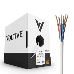 Voltive 16/6 Low Voltage Wire, Riser CL3R, White, 500ft - 16AWG, 6 Conductors, Stranded Bare Copper, UL Listed - V-1317-1 Voltive 16/6 Low Voltage Wire, Riser CL3R, White, 500ft - 16AWG, 6 Conductors, Stranded Bare Copper, UL Listed - V-1317-1