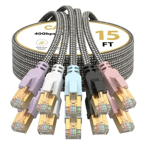 Molltto Cat 8 Flat Ethernet Cable 5 Colors, 5 Pack 15 FT LAN Cord Molltto Cat 8 Flat Ethernet Cable 5 Colors, 5 Pack 15 FT LAN Cord