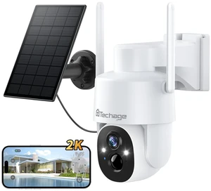 2K Solar Cameras Outdoor Wireless, Security Cameras Wireless Outdoor, Battery Powered cam with Spotlight, 2-Way Talk, PIR Motion Detection, Color Night Vision, 360 PTZ, Siren, Compatible 2K Solar Cameras Outdoor Wireless, Security Cameras Wireless Outdoor, Battery Powered cam with Spotlight, 2-Way Talk, PIR Motion Detection, Color Night Vision, 360 PTZ, Siren, Compatible