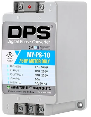 DPS Digital Phase Converter 10HP MY-PS-10, Single to 3 Phase, 30A 200-240V DPS Digital Phase Converter 10HP MY-PS-10, Single to 3 Phase, 30A 200-240V