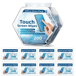 Willinglong 200 Pack Touch Screen Wipes Pre Moistened Lens Computer Electronic Screen Wipes Individually for Monitors with 1 Clear Plastic Bottle for Glasses Smartphone Screens Willinglong 200 Pack Touch Screen Wipes Pre Moistened Lens Computer Electronic Screen Wipes Individually for Monitors with 1 Clear Plastic Bottle for Glasses Smartphone Screens