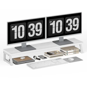 HOOBRO Dual Monitor Stand Riser, 39 Inch Large Computer Monitor Stand for 2 Monitors, Computer Monitor Riser, Desk Shelf Organizer for Office Desk, Accessories, White WW121CJ01 HOOBRO Dual Monitor Stand Riser, 39 Inch Large Computer Monitor Stand for 2 Monitors, Computer Monitor Riser, Desk Shelf Organizer for Office Desk, Accessories, White WW121CJ01