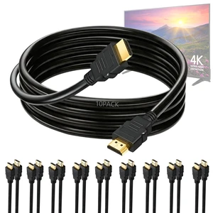 6ft 10-Pack HDMI Cable High Speed for TV 18Gbps HDR for True 4K Cords Pack 6ft 10-Pack HDMI Cable High Speed for TV 18Gbps HDR for True 4K Cords Pack