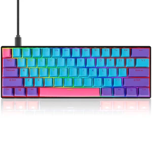 Ussixchare Wired Gaming Keyboard, 60% RGB Backlit Mechanical Keyboard, with PBT Keycaps NKRO Type-C Cable Hot Swappable for PC Laptop Gamer(Yellow Switch Joker) Ussixchare Wired Gaming Keyboard, 60% RGB Backlit Mechanical Keyboard, with PBT Keycaps NKRO Type-C Cable Hot Swappable for PC Laptop Gamer(Yellow Switch Joker)