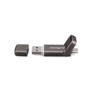 Integral USSD 256GB SlimXpress Dual USB 3.2 Gen 2x1 Flash Drive, Dual Type-C & Type-A Ports, Portable SSD, Read up to 550 MB/s & Write up to 500 MB/s. Slim, Durable Metal Design for On-the-Go Storage Integral USSD 256GB SlimXpress Dual USB 3.2 Gen 2x1 Flash Drive, Dual Type-C & Type-A Ports, Portable SSD, Read up to 550 MB/s & Write up to 500 MB/s. Slim, Durable Metal Design for On-the-Go Storage