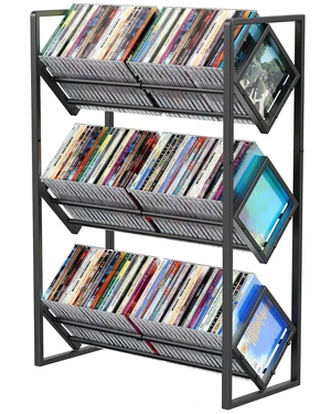 PAPAGIFTREE 3-Tier CD Storage Metal Display Shelf, CD Holder Rack with Adjustable Divider, Store up to 120 CDs with Non-slip Feet, Modern for Music Collection Enthusiasts Home Organization and Decor PAPAGIFTREE 3-Tier CD Storage Metal Display Shelf, CD Holder Rack with Adjustable Divider, Store up to 120 CDs with Non-slip Feet, Modern for Music Collection Enthusiasts Home Organization and Decor