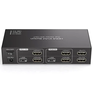 HDMI KVM Switch 2 Monitors 2 Computers 4K@30Hz for 2 Computers Share Dual Monitors and Keyboard Mouse Printer U Disk Support Extended/Copy Mode with 2 USB Cables and Controller HDMI KVM Switch 2 Monitors 2 Computers 4K@30Hz for 2 Computers Share Dual Monitors and Keyboard Mouse Printer U Disk Support Extended/Copy Mode with 2 USB Cables and Controller