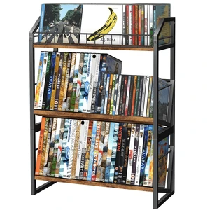 ELITEROO 3-Tier CD Storage Rack, Wood DVD Holder with 2-in-1 Assembly Design, Tilting CD Organizer Tower Holds Up to 112 CDs or 78 DVDs, Table Top DVD Display Stand for Music Enthusiasts, Rustic Brown ELITEROO 3-Tier CD Storage Rack, Wood DVD Holder with 2-in-1 Assembly Design, Tilting CD Organizer Tower Holds Up to 112 CDs or 78 DVDs, Table Top DVD Display Stand for Music Enthusiasts, Rustic Brown