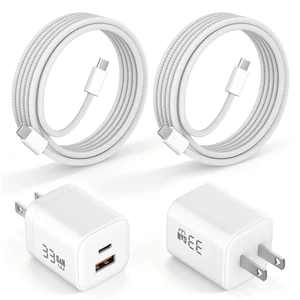 33W USB C Charger for iPhone 17 Fast Charging 2Pack Nylon Braided Cable 6FT 33W USB C Charger for iPhone 17 Fast Charging 2Pack Nylon Braided Cable 6FT
