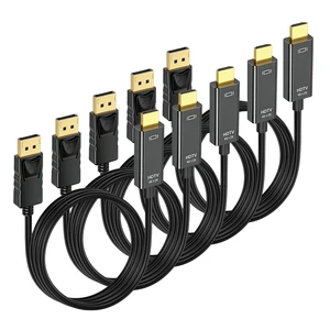 LNOSANLO 4K DisplayPort to HDMI Cable 5-Pack, 6 FT DP to HDMI Cable Adapter LNOSANLO 4K DisplayPort to HDMI Cable 5-Pack, 6 FT DP to HDMI Cable Adapter