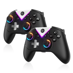 Dinosoo 2-Pack RGB Wireless Controller for Nintendo Switch 2/1 Lite/OLED, PC, Bluetooth Gamepad with 6 Gyro Axis, 4 Vibration Motors, Turbo, Macro, Screenshot Dinosoo 2-Pack RGB Wireless Controller for Nintendo Switch 2/1 Lite/OLED, PC, Bluetooth Gamepad with 6 Gyro Axis, 4 Vibration Motors, Turbo, Macro, Screenshot