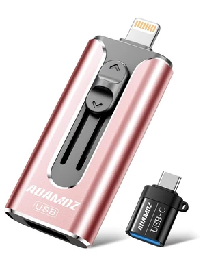 AUAMOZ 512GB Flash Drive for iPhone Photo Stick USB Memory Stick, Portable Thumb Drive for Photo Video Storage and Transfer, Compatible with iPhone, iPad, Android, PC (Pink) AUAMOZ 512GB Flash Drive for iPhone Photo Stick USB Memory Stick, Portable Thumb Drive for Photo Video Storage and Transfer, Compatible with iPhone, iPad, Android, PC (Pink)