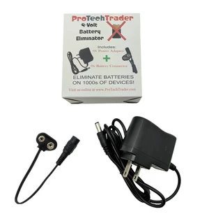 9V Battery Eliminator Kit, 500mA AC/DC Adapter, Connector and 42in Cord 9V Battery Eliminator Kit, 500mA AC/DC Adapter, Connector and 42in Cord