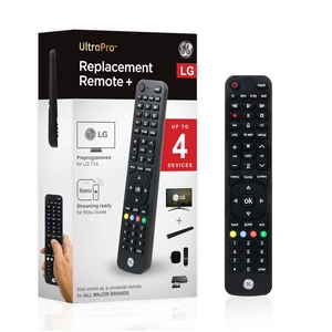 GE 4-Device Replacement Remote for LG Compatible with LED LCD HD UHD 4K HDR Smart TVs Plus Universal Remote Control Function for Streaming Players, Sound Bars, Blu-ray, DVD, and More, 57818 GE 4-Device Replacement Remote for LG Compatible with LED LCD HD UHD 4K HDR Smart TVs Plus Universal Remote Control Function for Streaming Players, Sound Bars, Blu-ray, DVD, and More, 57818