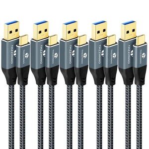 Thzzhnno USB A to USB C Cable 1.6FT 5Pack, USB 3.1 USB 3.2 Gen2 10Gbps Data Transfer Cord for Samsung Galaxy/iPhone 15/MacBook Pro/iPad Pro Thzzhnno USB A to USB C Cable 1.6FT 5Pack, USB 3.1 USB 3.2 Gen2 10Gbps Data Transfer Cord for Samsung Galaxy/iPhone 15/MacBook Pro/iPad Pro