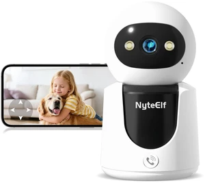 NyteElf 2K Indoor Security Camera with Pan/Tilt, Baby Monitor & Pet Camera, AI Motion Tracking, Privacy Mode, Two-Way Audio, Cry Detection, Night Vision, 24/7 Continuous Recording NyteElf 2K Indoor Security Camera with Pan/Tilt, Baby Monitor & Pet Camera, AI Motion Tracking, Privacy Mode, Two-Way Audio, Cry Detection, Night Vision, 24/7 Continuous Recording