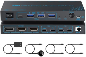 USB-C KVM Switch 3 Monitors 2 Laptops MST Dual USB-C Docking Triple Monitor USB-C KVM Switch 3 Monitors 2 Laptops MST Dual USB-C Docking Triple Monitor