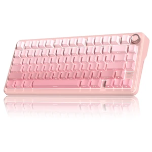 RedThunder K75 Wireless Mechanical Gaming Keyboard, 75% Hot Swappable Creamy Keyboard with Knob, RGB Backlit, Pre-lubed Switches, Side Engraved PBT Keycaps, Wireless/Wired/BT5.0, Gradien RedThunder K75 Wireless Mechanical Gaming Keyboard, 75% Hot Swappable Creamy Keyboard with Knob, RGB Backlit, Pre-lubed Switches, Side Engraved PBT Keycaps, Wireless/Wired/BT5.0, Gradien