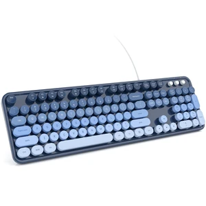 KNOWSQT Wired Computer Keyboard - SkyBlue-Gradient Retro Full Size Round Keycaps Plug and Play Typewriter Cute Keyboards for Windows, Laptop, PC, Desktop, Computer KNOWSQT Wired Computer Keyboard - SkyBlue-Gradient Retro Full Size Round Keycaps Plug and Play Typewriter Cute Keyboards for Windows, Laptop, PC, Desktop, Computer