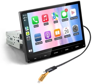 Single Din Car Radio 10.1" Adjustable Rotate Touch Screen Display,Wireless Apple Carplay Android auto CD Stereo Head Unit,4 RCA Channel,Bluetooth,with Backup Rear View Camera,SWC,USB c Port Single Din Car Radio 10.1" Adjustable Rotate Touch Screen Display,Wireless Apple Carplay Android auto CD Stereo Head Unit,4 RCA Channel,Bluetooth,with Backup Rear View Camera,SWC,USB c Port