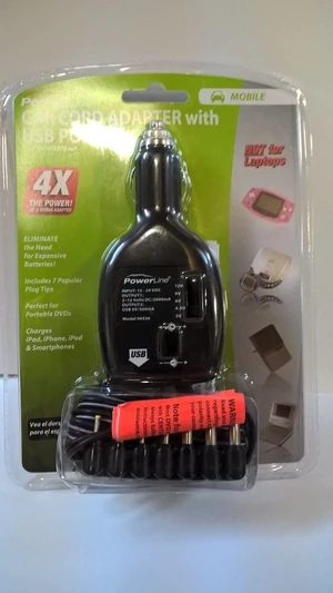 Powerline Car Cord Adapter with USB Powerline Car Cord Adapter with USB