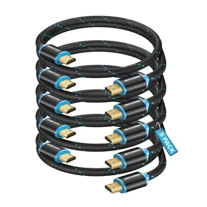 Maximm HDMI Cable 6ft 5-Pack, 4K 60Hz, Braided, 18Gbps, HDMI 2.0 Maximm HDMI Cable 6ft 5-Pack, 4K 60Hz, Braided, 18Gbps, HDMI 2.0