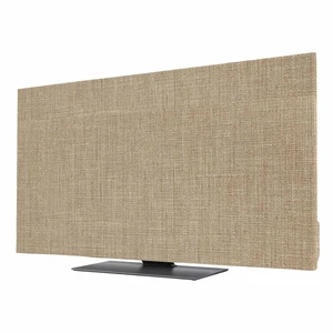TV Cover 75'', Vintage Brown Elastic Stretch TV Screen Dust Cover Indoor, Farmhouse Retro Solid Color Linen Texture Washable Anti-Dust Protector Covers, Universal Fit for Flat Curved LED LCD TVs TV Cover 75'', Vintage Brown Elastic Stretch TV Screen Dust Cover Indoor, Farmhouse Retro Solid Color Linen Texture Washable Anti-Dust Protector Covers, Universal Fit for Flat Curved LED LCD TVs