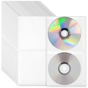 200 Pieces CD Covers Clear Plastic Made of Polypropylene with Non-Woven Fabric, DVD Plastic Sleeves Clear Suitable 3 Rings CD Sleeves Binder Pages for DVD Storage Binders 200 Pieces CD Covers Clear Plastic Made of Polypropylene with Non-Woven Fabric, DVD Plastic Sleeves Clear Suitable 3 Rings CD Sleeves Binder Pages for DVD Storage Binders