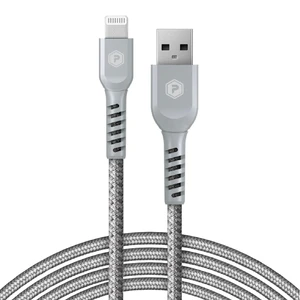POWERPEAK USB-A to Lightning Cable, 6ft Braided Nylon Metallic iPhone Charger Cord, (MFi Certified) Sync Cable Compatible with iPhone Lightning Port Devices ^^ Silver POWERPEAK USB-A to Lightning Cable, 6ft Braided Nylon Metallic iPhone Charger Cord, (MFi Certified) Sync Cable Compatible with iPhone Lightning Port Devices ^^ Silver